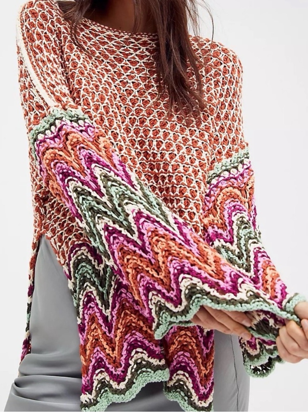 Free People Heatwave Pullover Crochet Sweater
